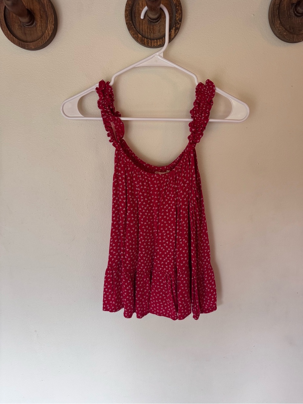 Sim & Sam Red Smocked-Strap flowy baby doll Tank Top size small